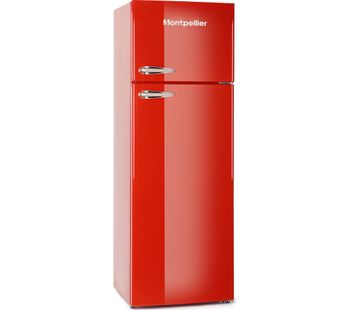MONTPELLIER MAB345R Fridge Freezer - Red, Red