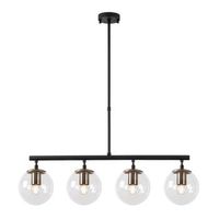 lampara de techo fazli-10430 negro oro cobrizo metal vidrio 70x15x43-87 cm