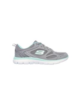 Zapatillas Skechers Summits-Suited Mujer Gray Leather/ / Duraleather/ Turqouise