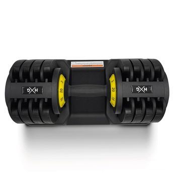 Hxg Mancuerna Ajustable De 3kgs A 20kgs – 1 Unidad | Diseño Ergonómico, Revestimiento De Caucho, Ideal Para Casa Y Gimnasio