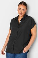 yours camisa negra de manga sisa  mujer curvy y tallas grandes yours