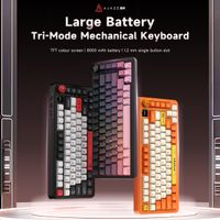 ajazz ak820 max teclado mecanico intercambiable en caliente de 3 modos bateria inalambrica y de larga duracion de 8000 mah carga usb-c integrada