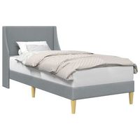 estructura de cama liso gris claro 100 x 200 cm tela vidaxl