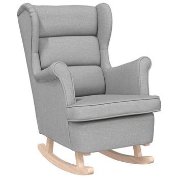 Silla Mecedora De Tela Gris Nube 74x90x102 Cm Vidaxl