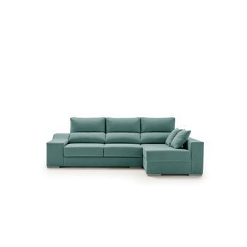 Sofa Chaiselongue Con Pufs Y Arcón Amatista Plus 265 Turquesa Derecha