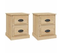 vidaxl mesitas de noche 2 uds contrachapada roble sonoma 39x39x475 cm