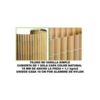 Bambu Cañizo Pvc 1 Cara 18mm Color Natural 200x500cm Mz8006