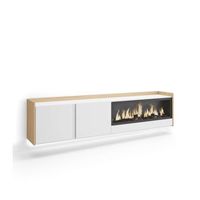 mueble tv pujerra-01 suspendido con chimenea y led