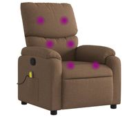 vidaxl sillon reclinable con masaje de tela marron