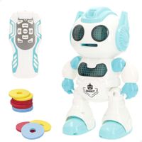 colorbaby - robot juguete teledirigido inteligente e interactivo 23 cm luz y sonido lanzadiscos en forma de ovni mando multifuncion robotica robots teledirigidos juguetes ninos 3 anos regalo