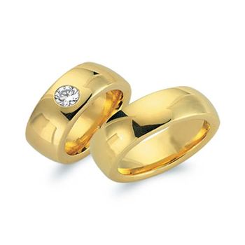 Alianzas 8 quilates oro amarillo con diamante