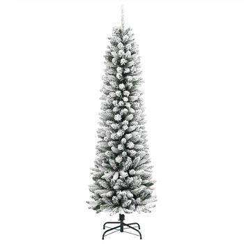 Árbol De Navidad | Decoraciones De Navidad Artificial Estrecho Con Nieve Pvc Y Pe 150 Cm