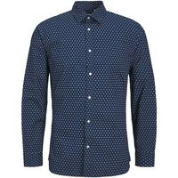 jack  jones camisa manga larga 12255180 jjjoe print shirt ls ss24 jnr medieval blue para nino