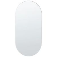 espejo de pared de vidrio plateado 40 x 80 cm sin marco forma ovalada alfortville