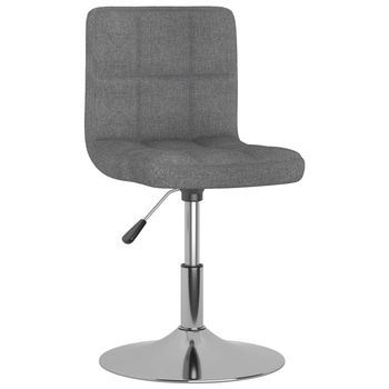4 Uds Sillas De Comedor | Silla De Mesa | Silla De Cocina Giratorias Tela Gris Claro