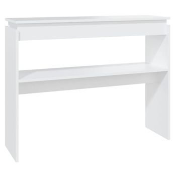 Mesa consola madera de ingeniería blanco 102x30x80 cm