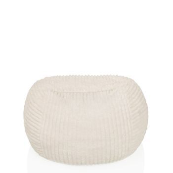 Puf / Sofá De Suelo Sitzolo R Cord Tejido Beige Hjh Living