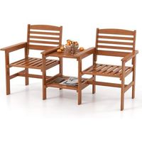 conjunto mesa y sillas jardin costway 160 x 62 x 88 cm