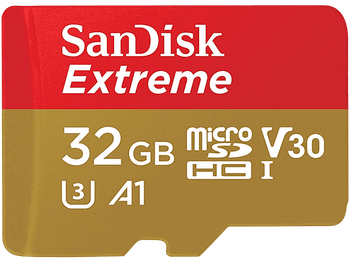 Tarjeta Micro SDHC - SanDisk Extreme®, 32 GB, 100 MB/s, UHS-I, U3, V30, A1, Clase 10, Apta Drones, Multicolor
