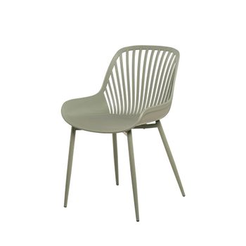 Silla de polipropileno menta con patas metálicas