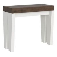 consola extensible 90x40196 cm spimbo mix small tapa nogal - patas fresno blanco