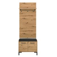mueble de entrada perchero y zapatero melamina madera