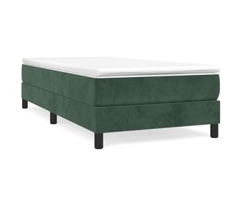 Cama box spring con colchón terciopelo verde oscuro 90x200 cm