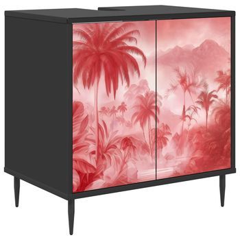 Mueble De Cuarto De Baño Aachen Roble Negro 60 X 40 X 61 Cm Vidaxl