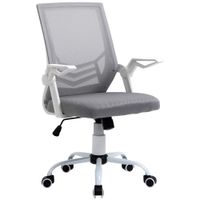 vinsetto silla de oficina ergonomica silla escritorio giratoria con altura ajustable reposabrazos abatible transpirable    aosom espana