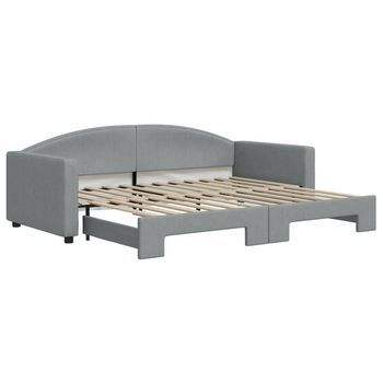 Sofá Cama | Cama Para Adulto | Sofá Convertible Nido Tela Gris Claro 90x200 Cm