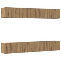 conjunto de 4 piezas de muebles para tv de pared roble artesanal 100x30x30 cm vidaxl