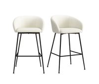 silla de bar de tela ecru x2