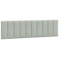 cabecero de cama acolchado hanko terciopelo gris claro 180 cm vidaxl