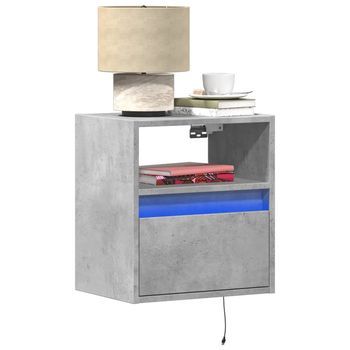 Mesitas De Noche De Pared - Dormitorio - Madera De Ingeniería - Gris Hormigón (41x31x45cm)