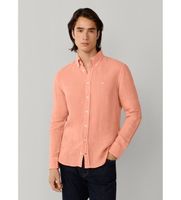 hackett london para hombre hm3010635 camisa lino tenida fit tailored naranja l casual manga larga