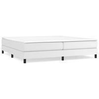 cama matrimonial  cama para adultos  estructura de cama box spring cuero sintetico blanco 200x200 cm