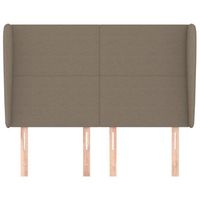 cabecero cama mueble de dormitorio con orejas de tela 147 x 23 x 118128 cm gris topo m020003425
