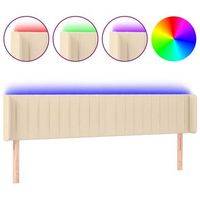 cabecero cama  panel de cabecera con led de tela crema 163x16x7888 cm