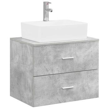 Juego De Muebles De Baño Gris Hormigón Madera De Ingeniería Vidaxl