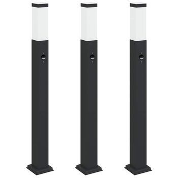 Balizas Luminosas Con Sensor, 3 Unidades, 80 Cm, Color Negro, Ip44 Vidaxl