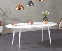 olivia extending white high gloss dining table