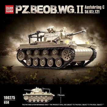 Bloques de Construcción de Tanques QuanGuan 100275, 658 Piezas, Modelo de Vehículo Militar, Kit de Ladrillos, Juguete de Ensamblaje DIY, Regalo para Niños y Adultos