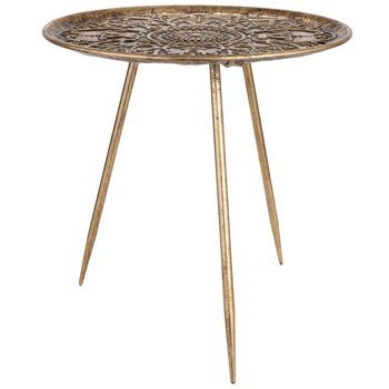Mesa De Centro De Metal Dorada 50x50x51 Cm