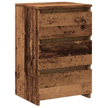 Mesita De Noche | Mesilla De Noche Madera De Ingeniería Envejecida 40x35x62,5 Cm