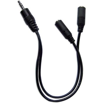 Goobay Cable Adaptador Jack 3.5mm a 2x Jack 3.5mm Macho/Hembra 20cm Negro