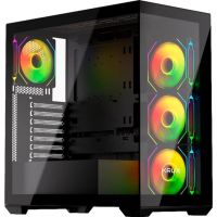 caja pc krux exo torre midi atx con 4 ventiladores argb