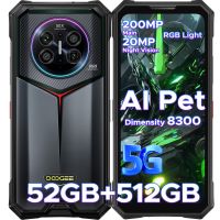 telefono resistente doogee v50 ai 5g 52gb ram 1636 512gb rom dimensity 8300 camara de 200mp camara de vision nocturna de 20mp android 16 compatible con walkie talkie luz ambiental rgb