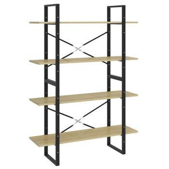 Estantería  librería de 4 niveles madera marrón 100x30x140cm