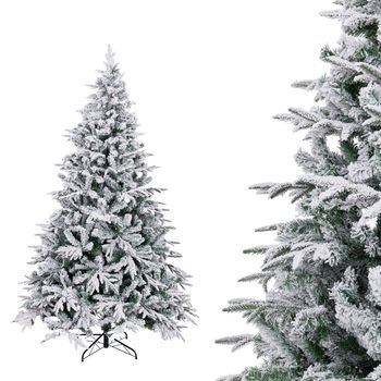 Árbol De Navidad Artificial Plegable Nevado Verde Y Blanco De 150 Cm Lolahome