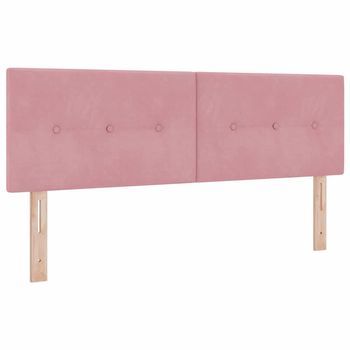 Cabecero Montaje En La Pared Manual Rosa 144 Cm Terciopelo